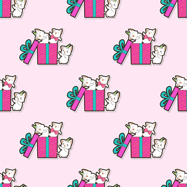 圣诞卡通无缝图案图片下载