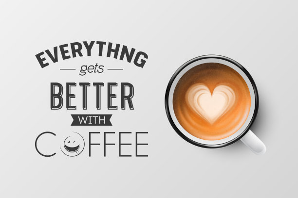 矢量3d逼真的白色金属搪瓷杯与泡沫咖啡-卡布奇诺，拿铁-孤立。咖啡杯与印刷引用，短语关于咖啡。股票插图。设计模板。俯视图图片下载