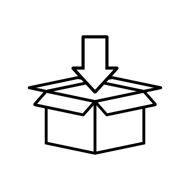 放在包装纸箱图标矢量图片下载