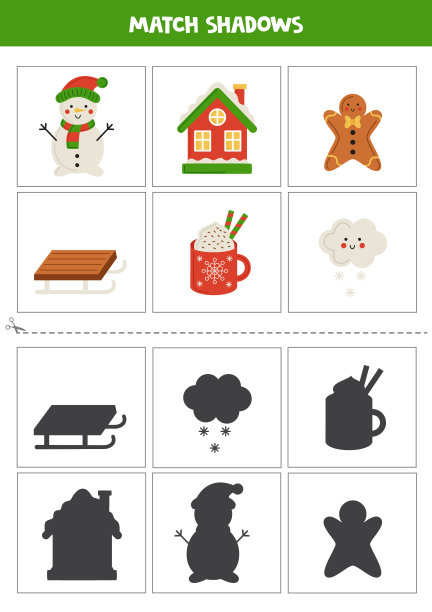 寻找圣诞元素的影子。为孩子。图片下载