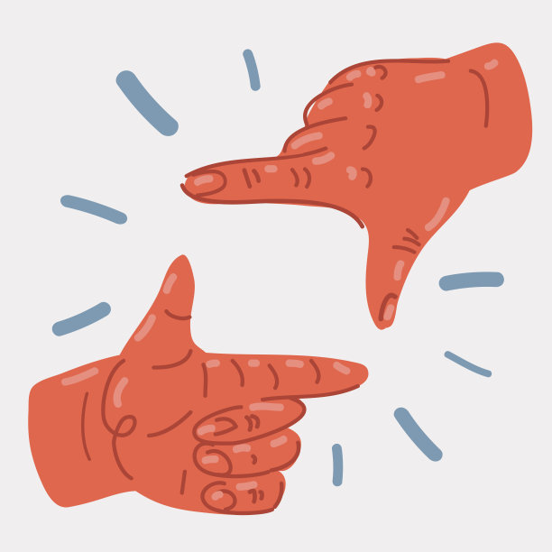 矢量插图的两个手，使一个形状的相机框架。有一个焦点或目标的概念。图片下载