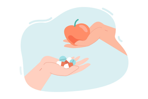 手里拿着药品和苹果图片下载
