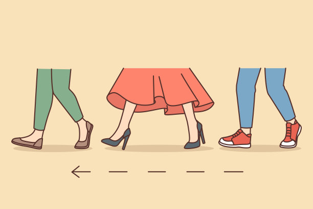 人们的腿朝一个方向走图片下载