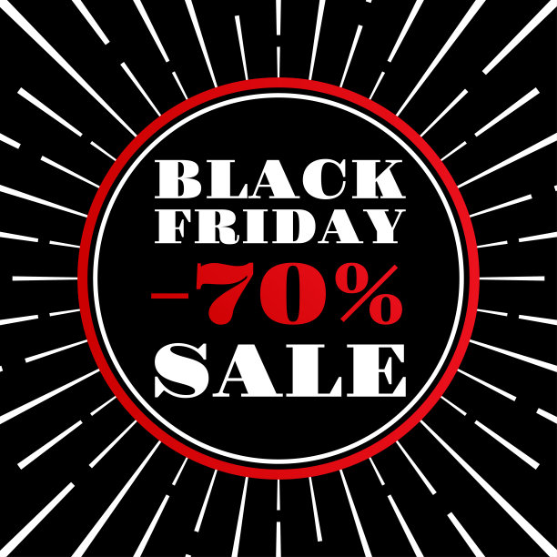 黑色星期五销售。七折横幅或海报。折扣，促销排版模板。传单，标签，社交媒体广告，商业或促销卡设计元素。矢量插图。图片下载
