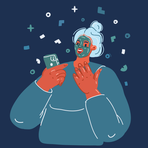 年轻女子涂奶油的卡通矢量插图。皮肤护理。面膜、护肤、治疗、放松。自我保健的概念。Beatuty博客图片下载