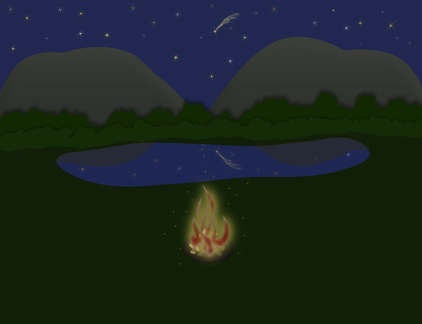 以大自然为背景的篝火。图片下载