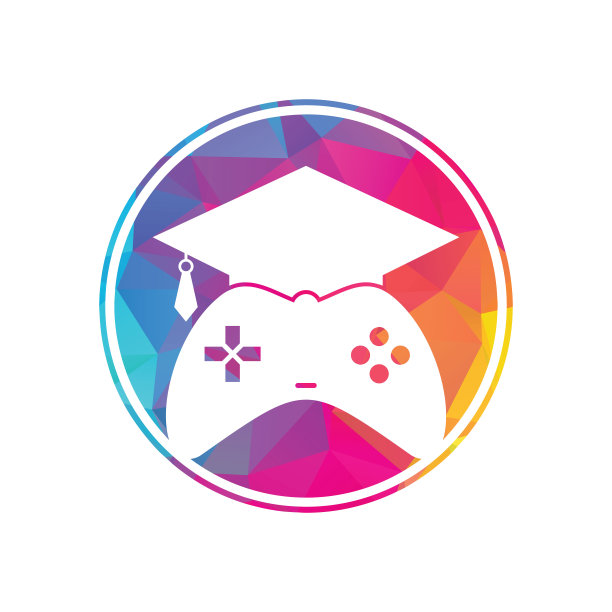 游戏教育矢量标志设计。图片下载