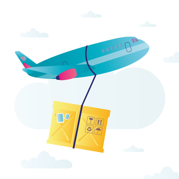 航空货运服务和货运，飞机用大木箱。全球运输,物流。空运货物。免费和快速航运全球。图片下载