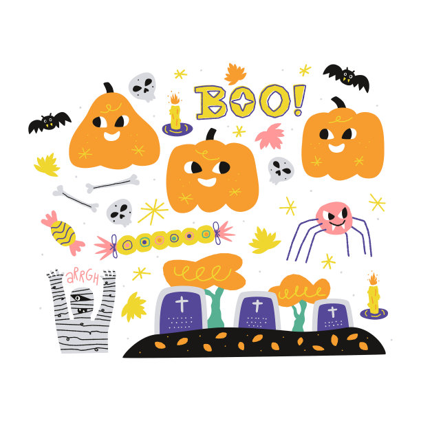 万圣节。季节性元素图片下载