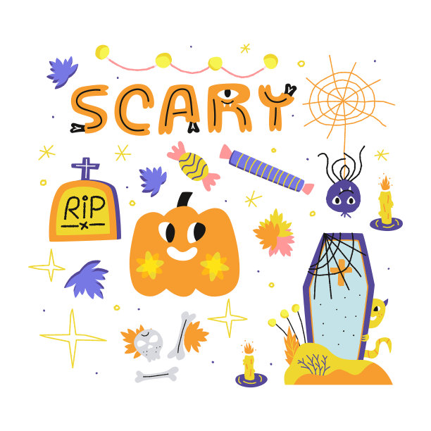 万圣节。季节性元素图片下载