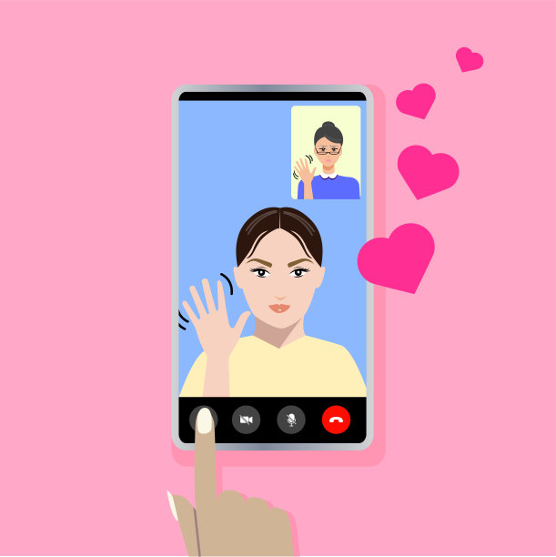 母亲节快乐，妈妈视频电话女儿图片下载