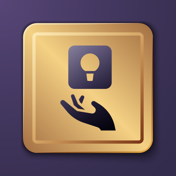 紫色的灯泡与概念的想法图标图片下载