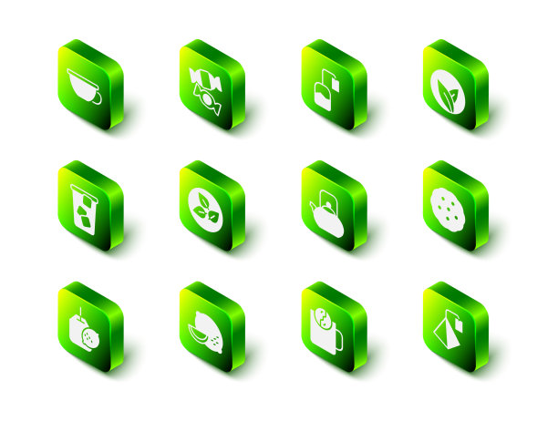 设置糖果茶包叶饼干或饼干图片下载