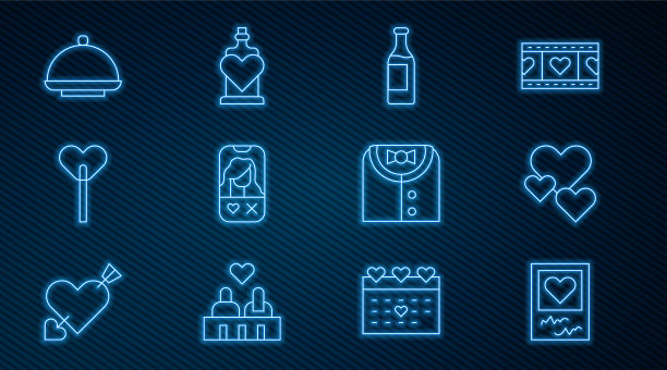 套线相框和心心酒图片下载