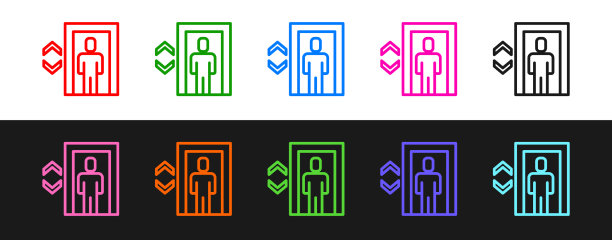 将线升降机图标设置为黑白隔离图片下载