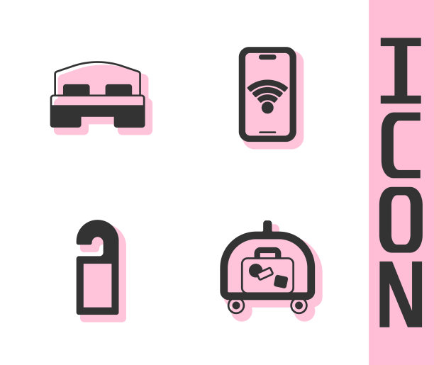 酒店行李推车房床请不要设置图片下载