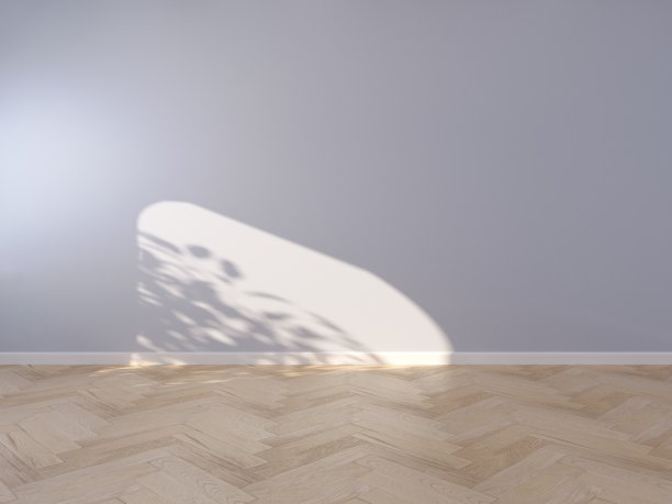 最小的室内模拟场景。空的墙壁和地板的文字，产品，展示。图片下载