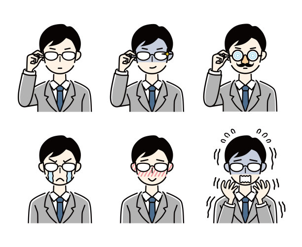 商人的各种表情集。图片下载