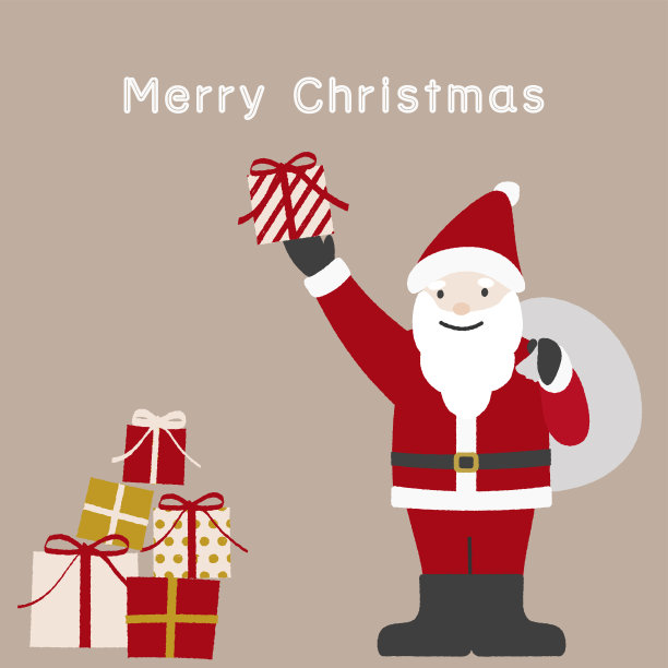 圣诞老人拿着一袋礼物图片下载