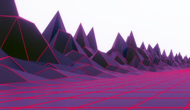 科幻线框的风景。图片下载