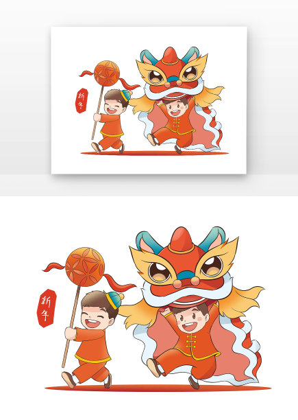 新年舞狮素材图片下载