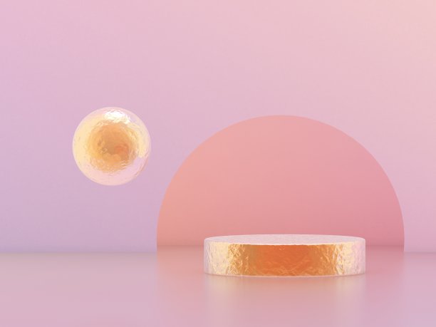 带领奖台的抽象构图3D渲染图片下载