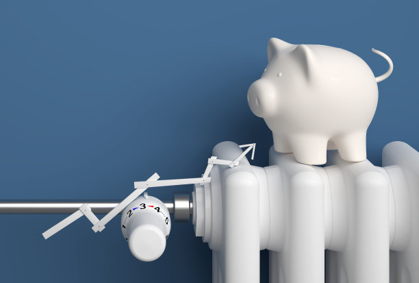 经典散热器在前面的背景- 3D插图图片下载