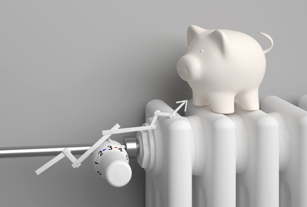 经典散热器在前面的背景- 3D插图图片下载