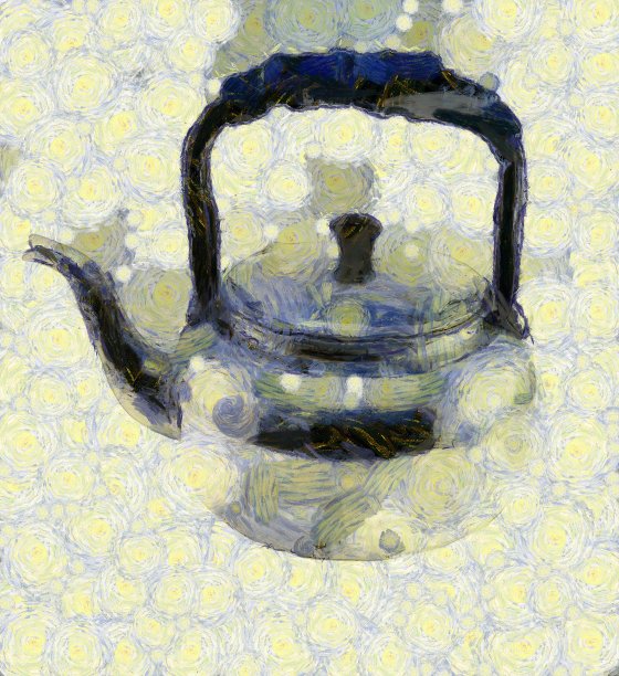 古色古香的水壶插画创造了印象派的绘画风格。图片下载