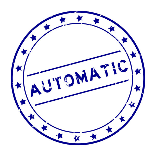 垃圾蓝色自动字圆形橡胶印章的白色背景图片下载