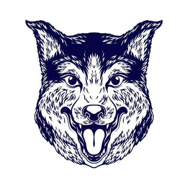 狼头吉祥物剪影图片下载