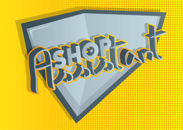 超级英雄的臂章显示商店助理图标。图片下载