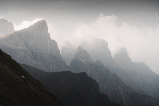 Passo Rolle Landscape, Dolomites，意大利图片下载