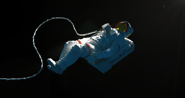 太空概念的悬浮宇航员在外太空图片下载