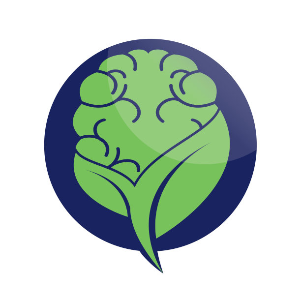 有机大脑标志矢量设计。图片下载