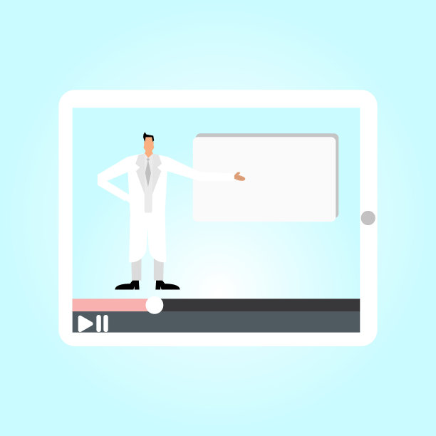 在平板电脑上观看医生的讲座图片下载