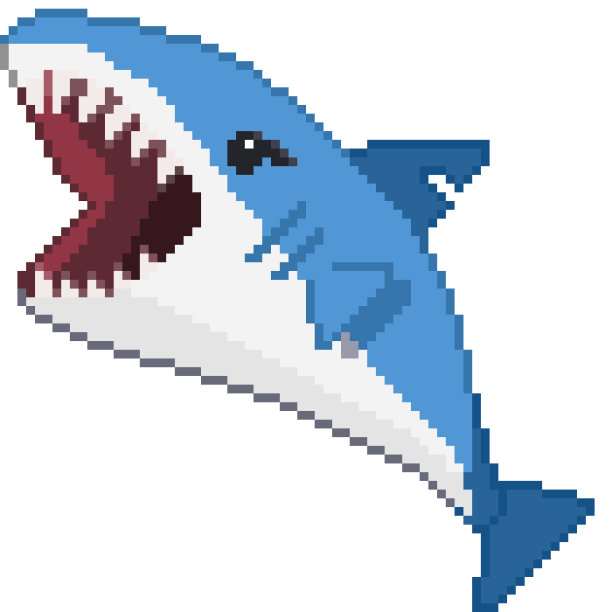 复古卡通北极鲨鱼图片下载