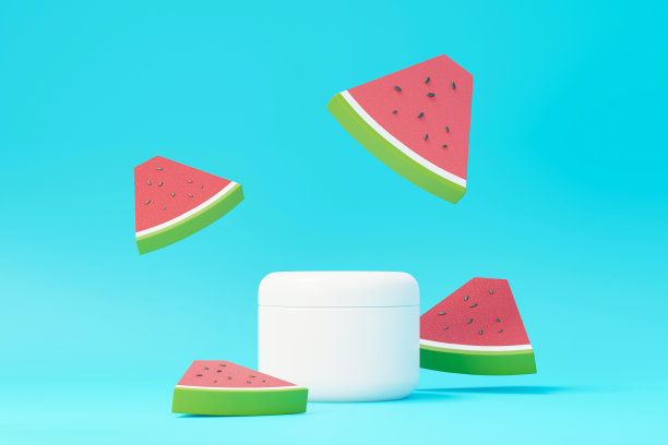 空白化妆品、护肤品或包装的三维渲染模型。美容皂和水疗概念。润肤油滋润皮肤健康。高档和豪华的品牌设计。图片下载