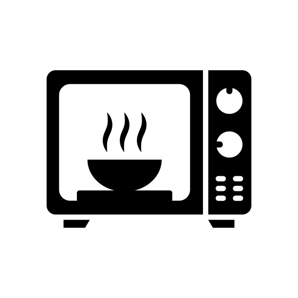 微波图标矢量设计模板在白色背景图片下载