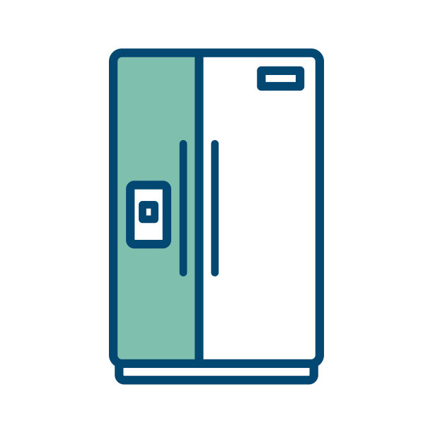 冰箱图标矢量设计模板在白色背景图片下载