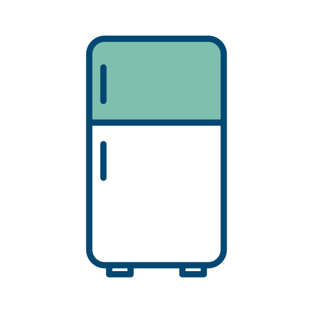 冰箱图标矢量设计模板在白色背景图片下载