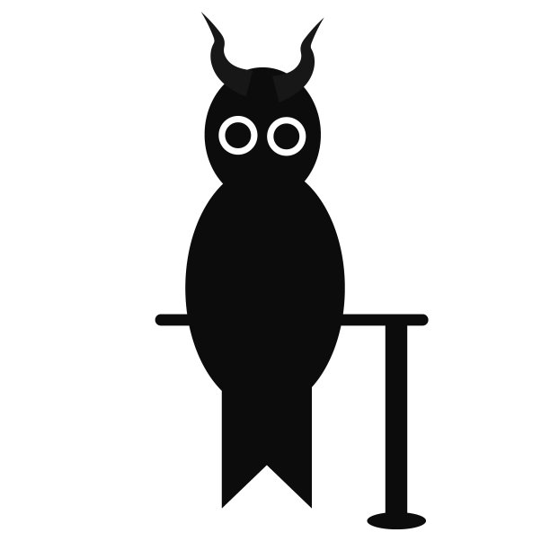 猫头鹰图标标志和象征万圣节恐怖夜剪影图片下载