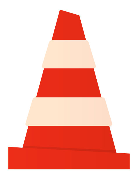 道路锥-现代平面设计风格的单一孤立对象图片下载
