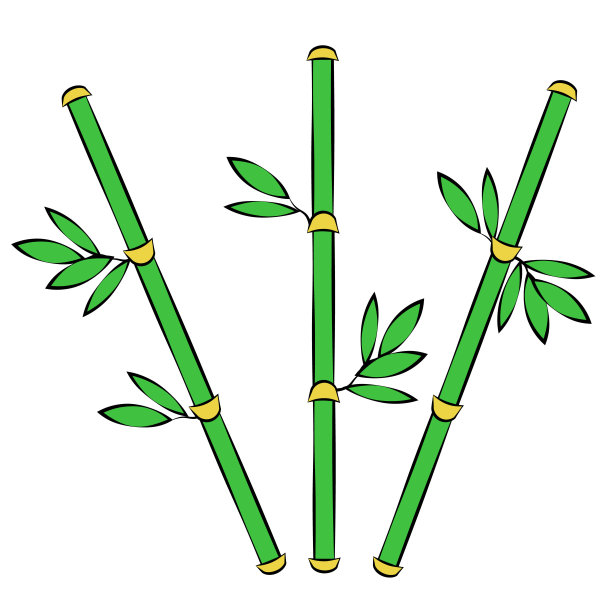 白色背景上孤立的竹子图片下载