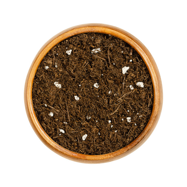 有机盆栽堆肥，木碗软培养基质图片下载