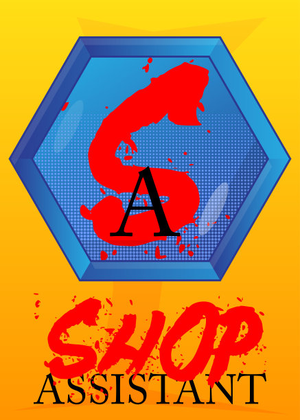 超级英雄的臂章显示商店助理图标。图片下载