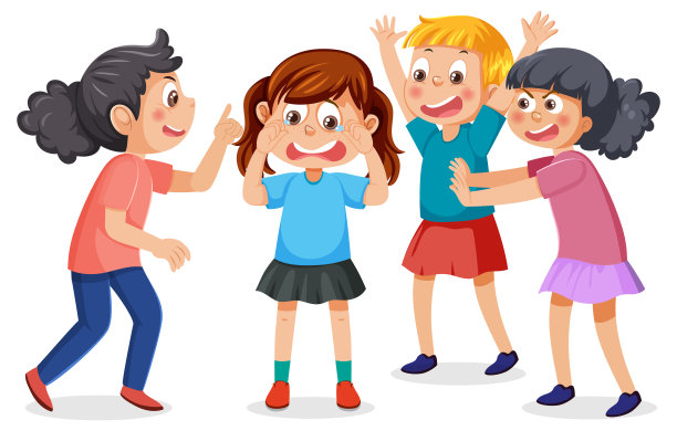 小女孩被她的朋友们取笑图片下载