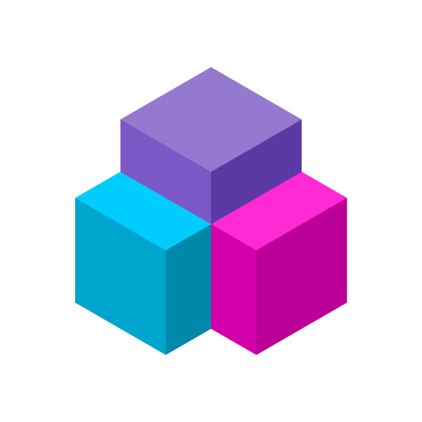 三个彩色积木构成一个结构。建筑、建筑、建筑业。图片下载