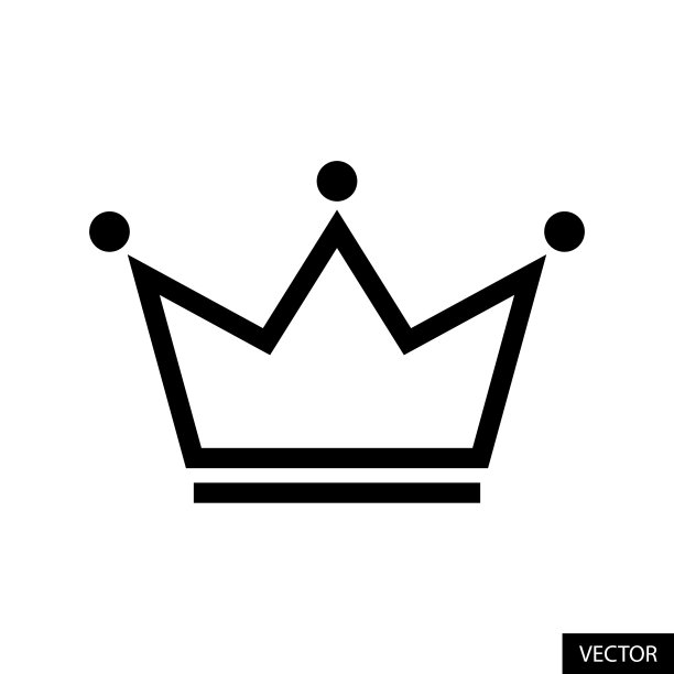 皇冠矢量图标在直线风格设计孤立的白色背景。可编辑的中风。图片下载
