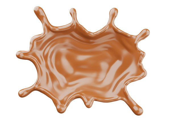 巧克力飞溅孤立，3d渲染，带有裁剪路径。图片下载